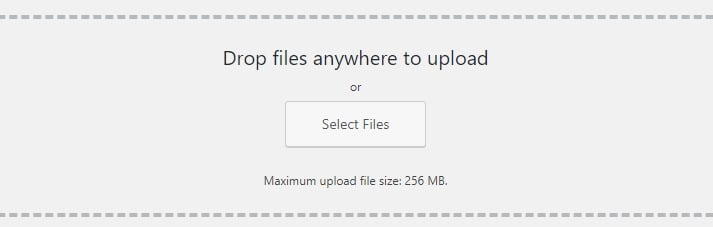 Затем нажмите кнопку « Выбрать файлы» , чтобы открыть ваш локальный файловый менеджер: